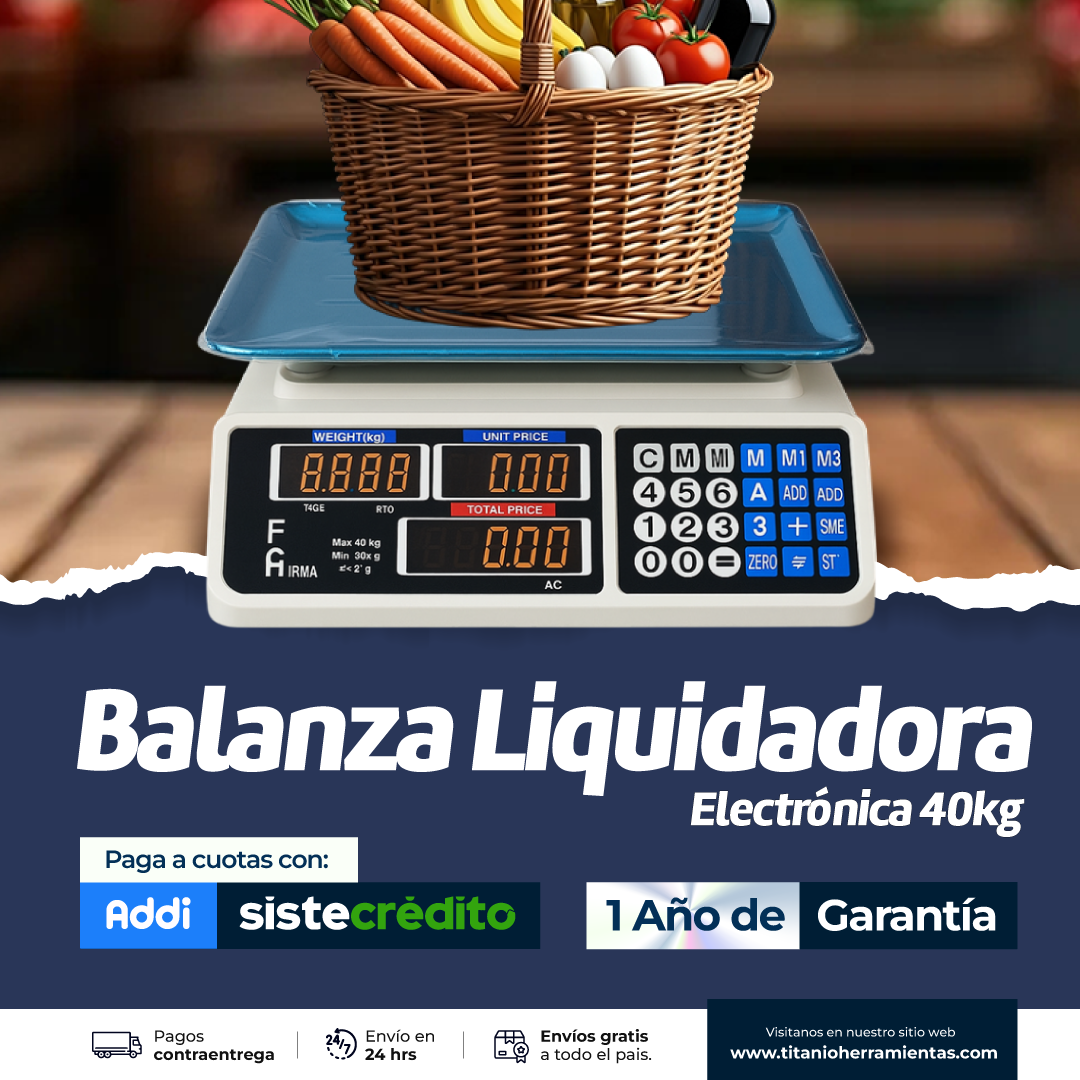 Balanza Liquidadora Electrónica 40kg Digital Gramo En Gramo
