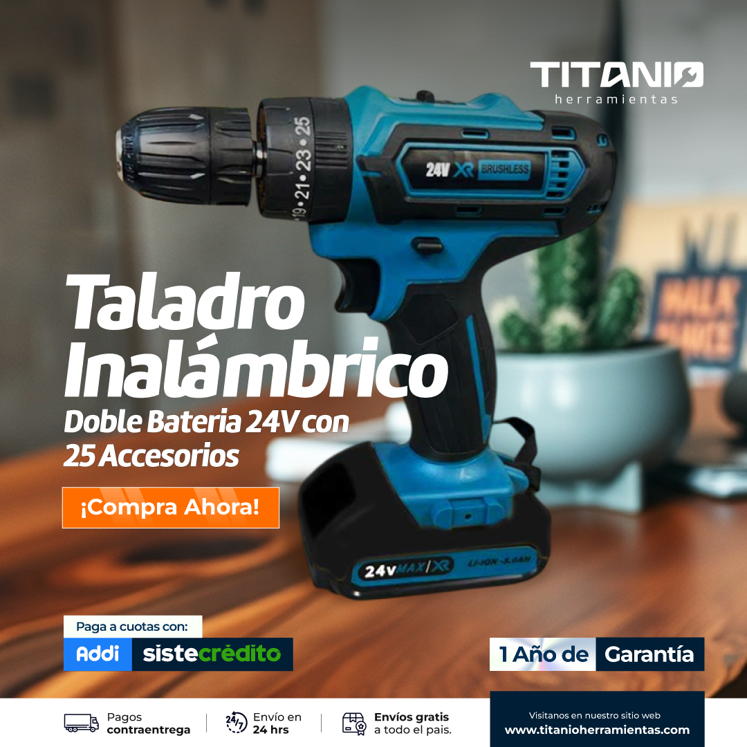 Taladro Inalámbrico Makita Doble Bateria 18v Con 25 Accesorios