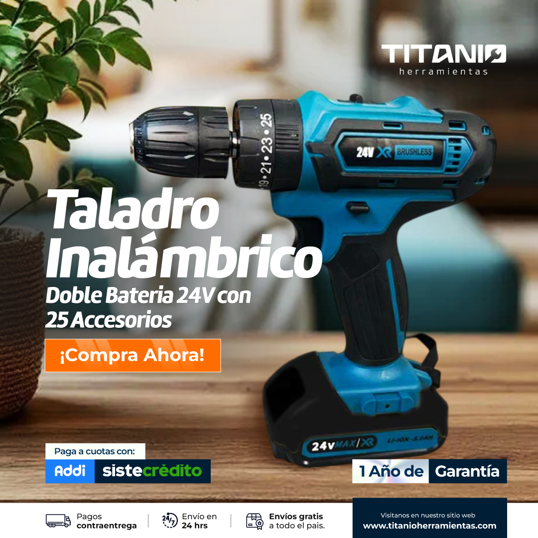 Taladro Inalámbrico Makita Doble Bateria 18v Con 25 Accesorios