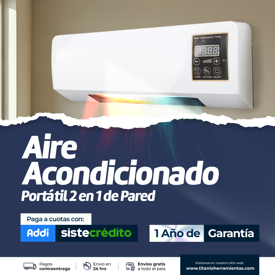 Aire Acondicionado Portátil 2 en 1 de Pared