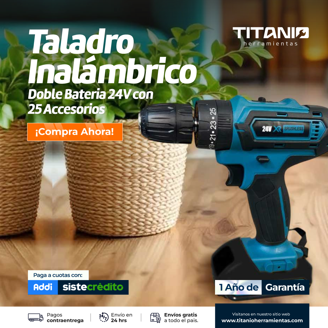 Taladro Inalámbrico Makita Doble Bateria 18v Con 25 Accesorios