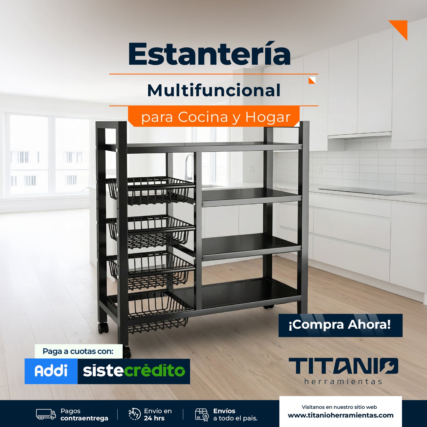 Estante Organizador de Acero 4 Secciones