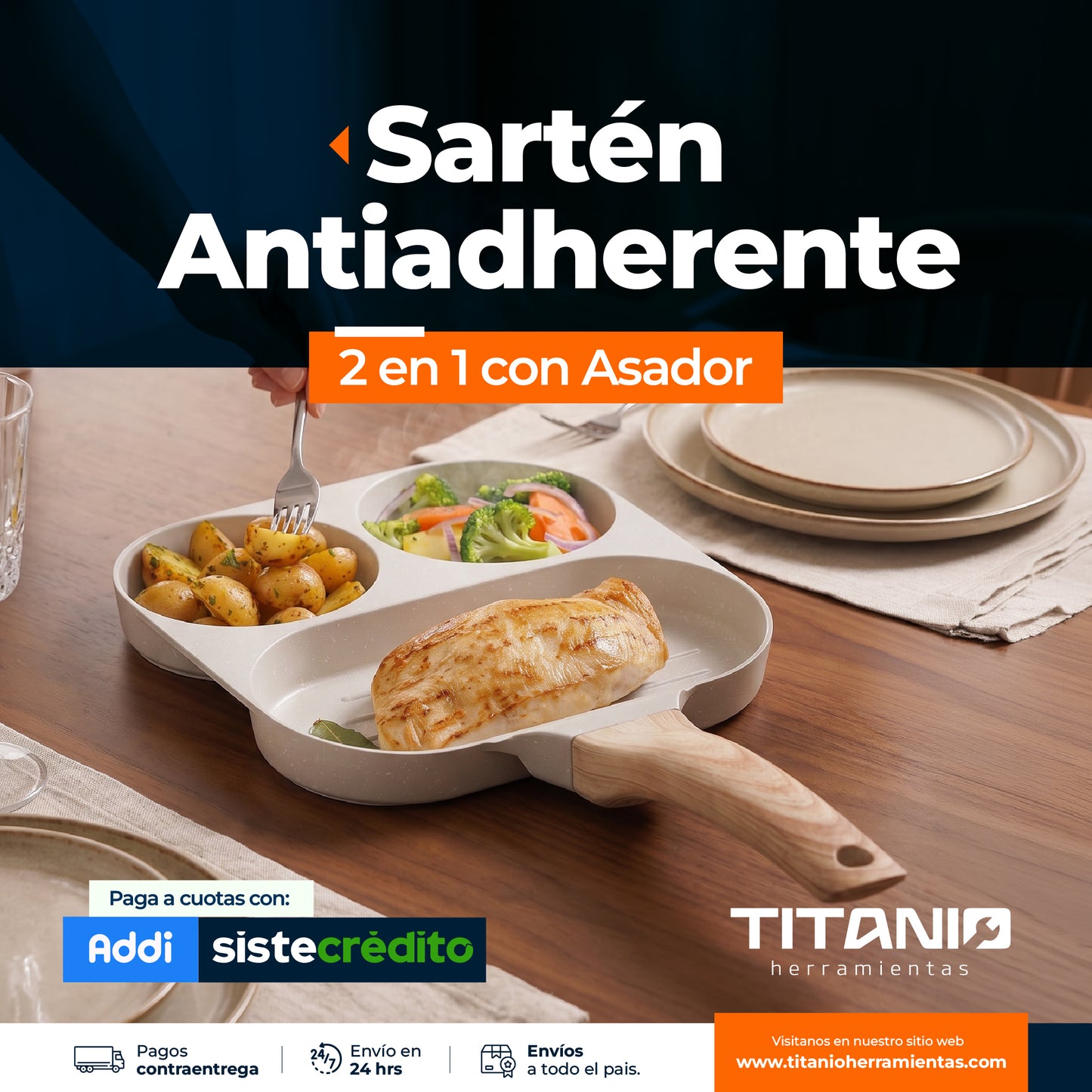Sartén Múltiple + Asador 18 Cm UNIVERSAL