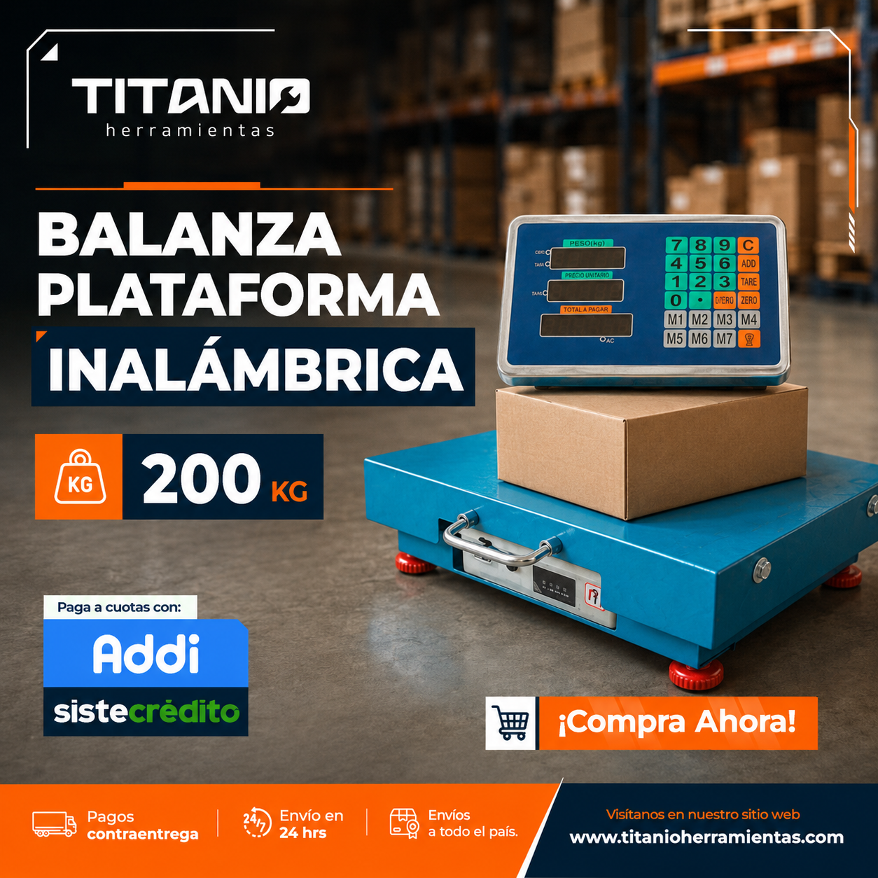 Báscula inalámbrica recargable 200 KG