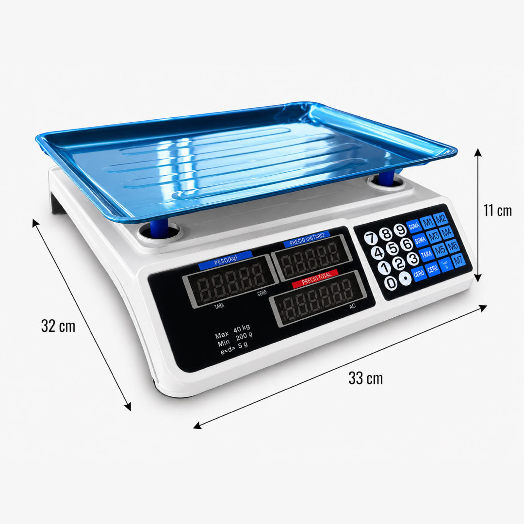 Balanza Liquidadora Electrónica 40kg Digital Gramo En Gramo