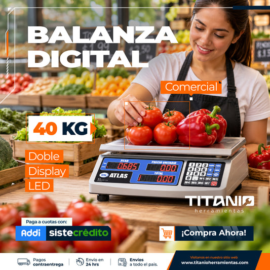 Balanza Electrónica Liquidadora ATLAS TEK 40 Kg