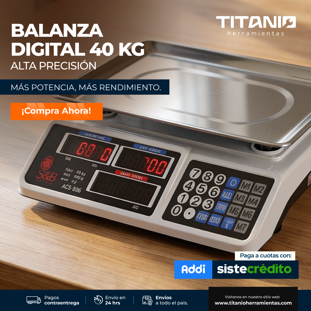 Balanza Digital 40Kg Acero Inoxidable