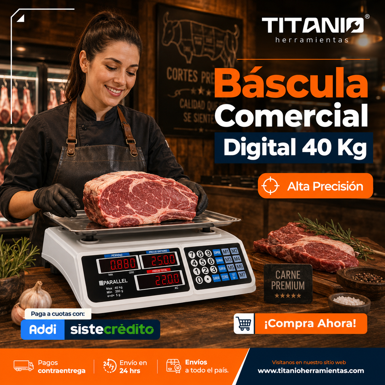 Balanza Digital 40Kg Acero Inoxidable