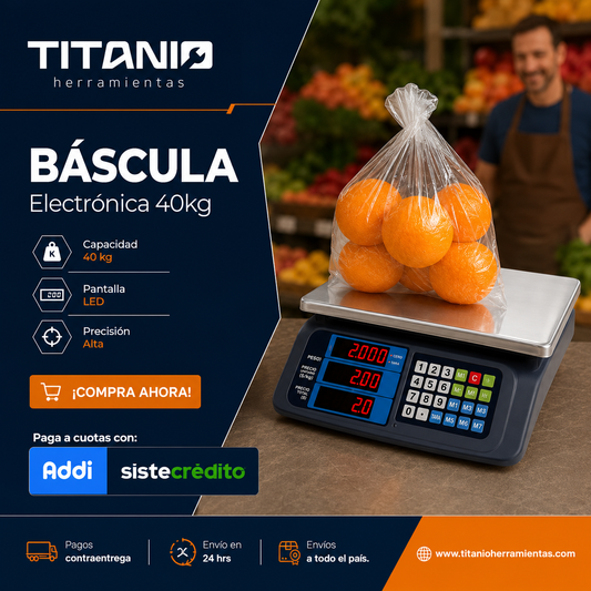 Báscula digital recargable 40 KG