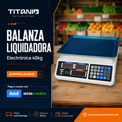 Balanza Liquidadora Electrónica 40kg Digital Gramo En Gramo
