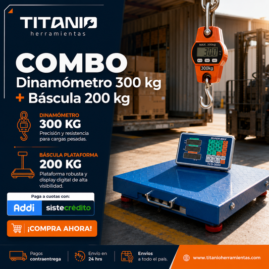 Combo: Balanza Inalámbrica 200 kg + Dinamómetro 300 kg