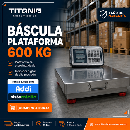 Báscula Digital 600kg Inalámbrica