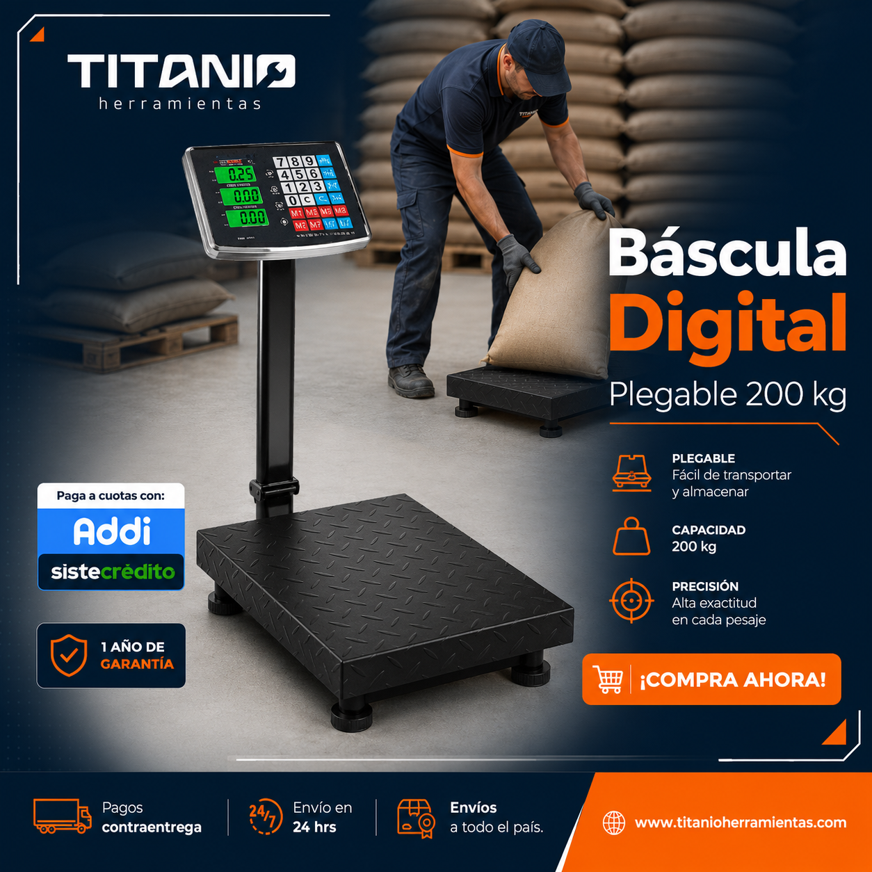Báscula Digital 200KG Recargable