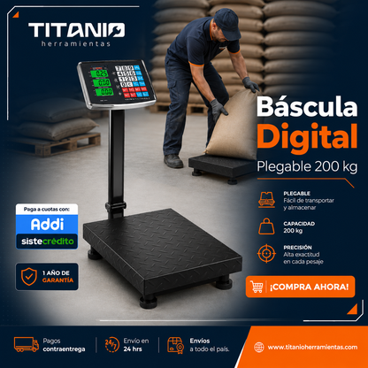 Báscula Digital 200KG Recargable