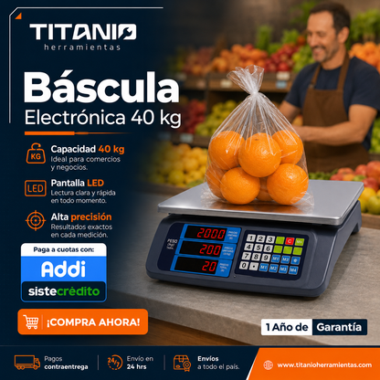 Báscula digital recargable 40 KG