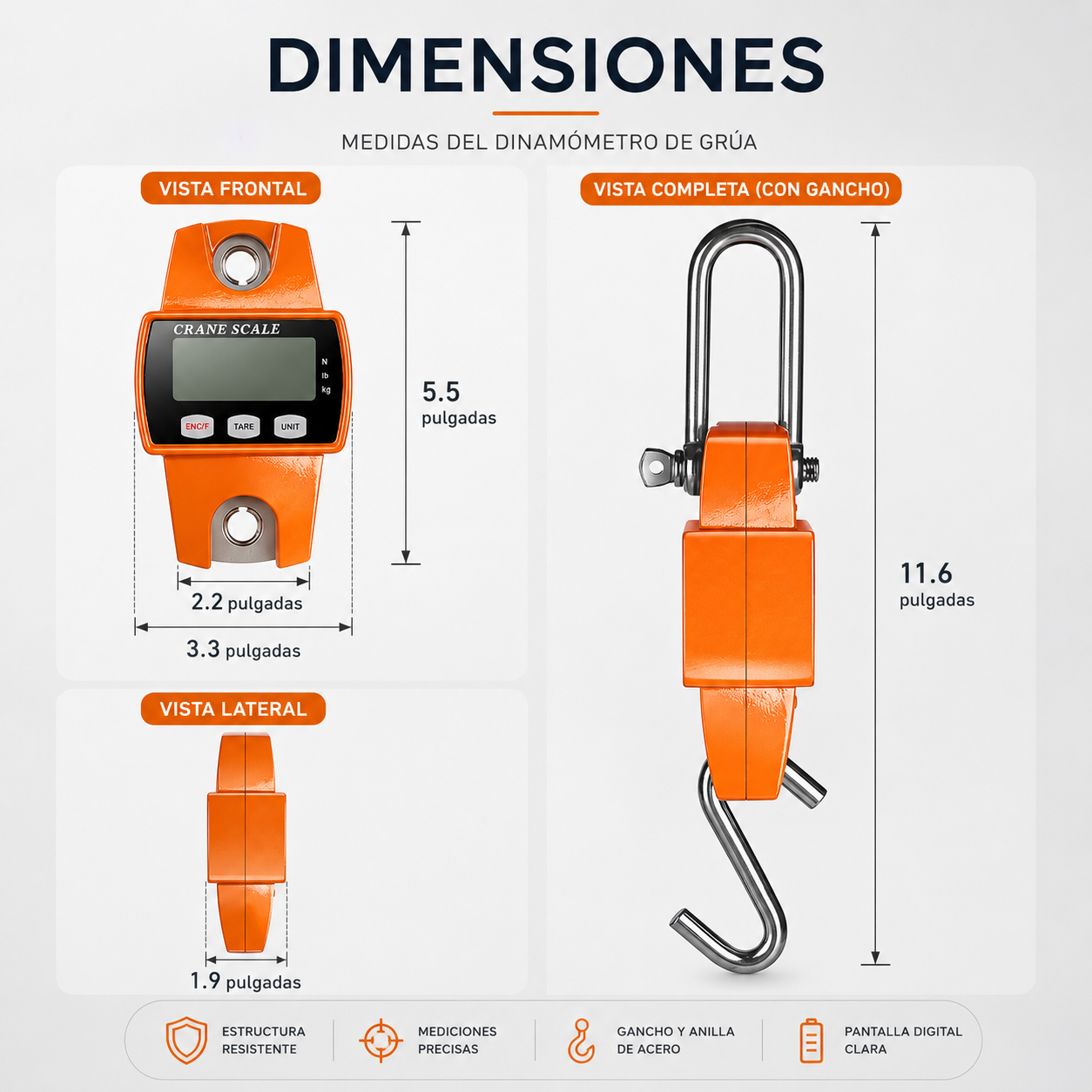Combo: Balanza Inalámbrica 200 kg + Dinamómetro 300 kg