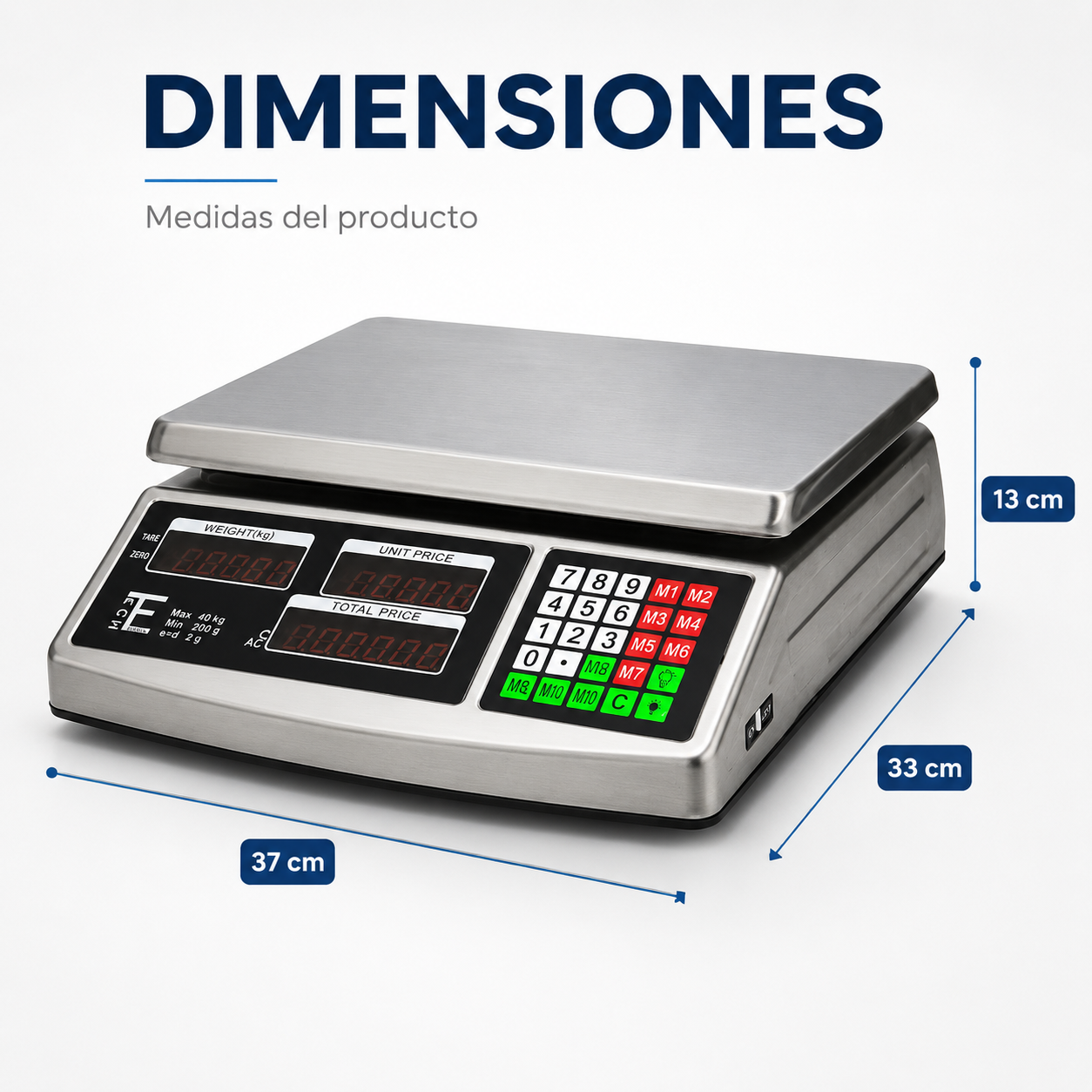 Balanza comercializadora en Acero Inoxidable 40 kg