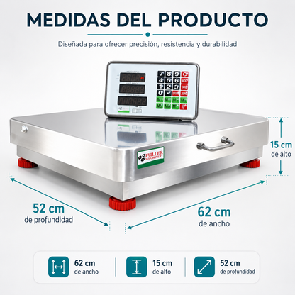 Báscula Digital 600kg Inalámbrica