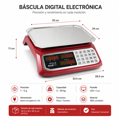 Balanza electrónica comercial 40 kg