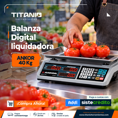 Balanza Digital Liquidadora ANKOR 40 Kg