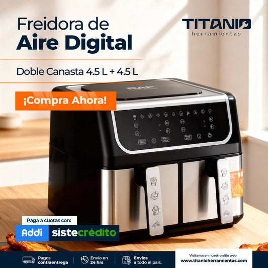 Freidora de Aire Digital Doble canasta 4.5 L RAF