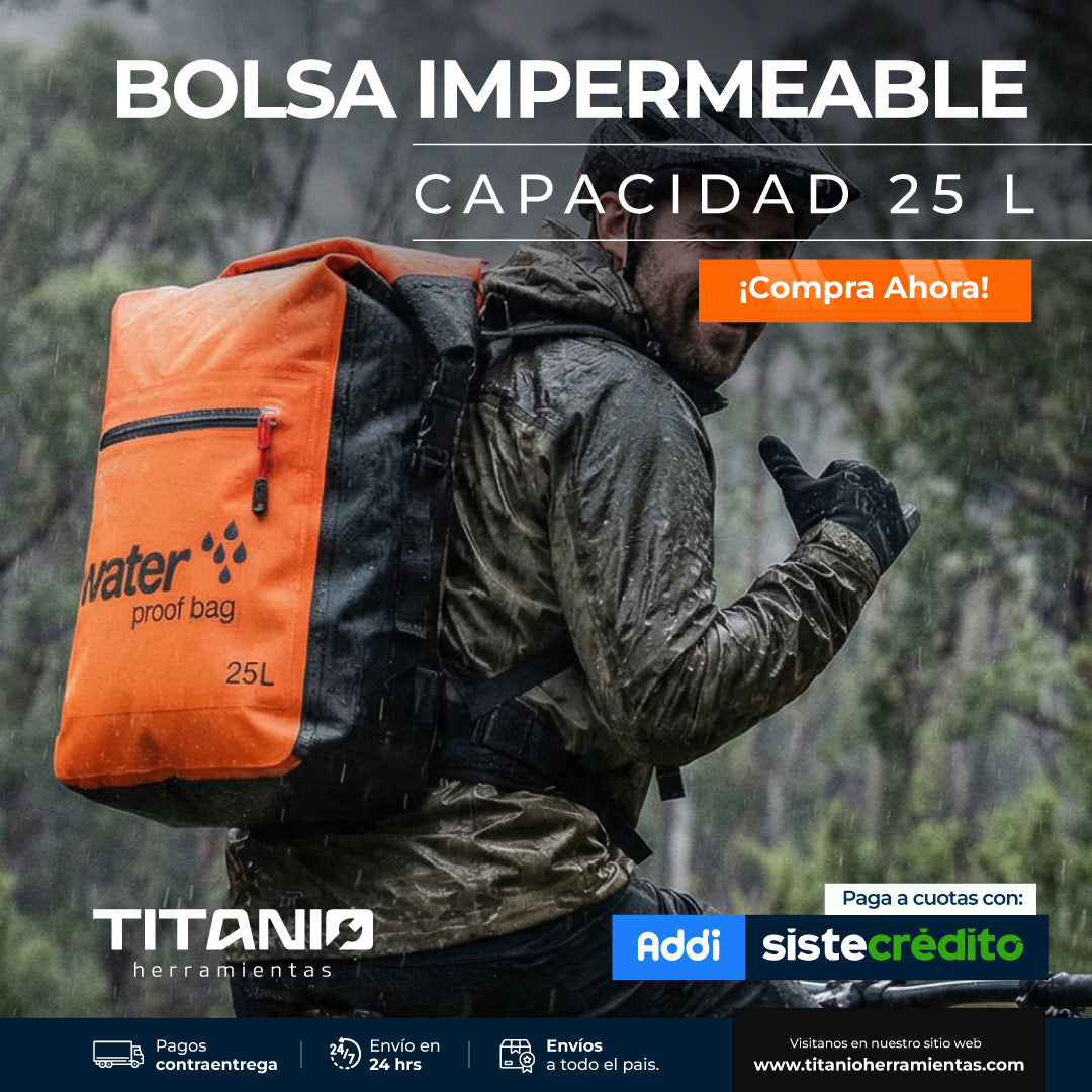 Mochila seca impermeable de 25 Lt con Separacion seco y húmedo