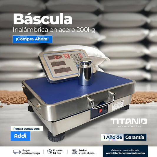 Báscula Digital de piso 200KG en acero recargable
