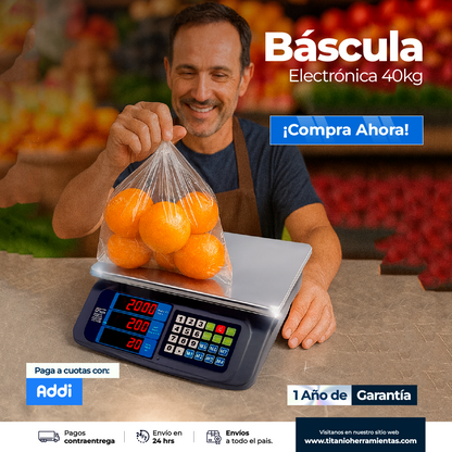 Báscula digital recargable 40 KG