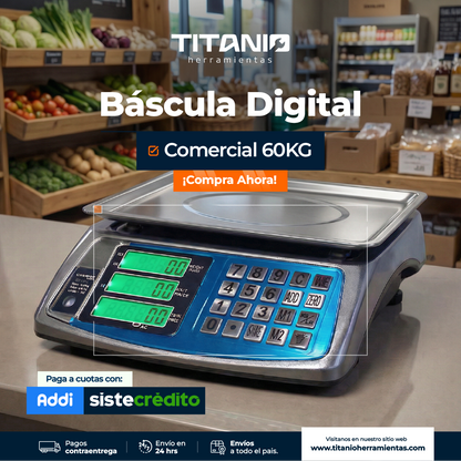 Báscula Comercial Digital De Alta Precisión 60kg