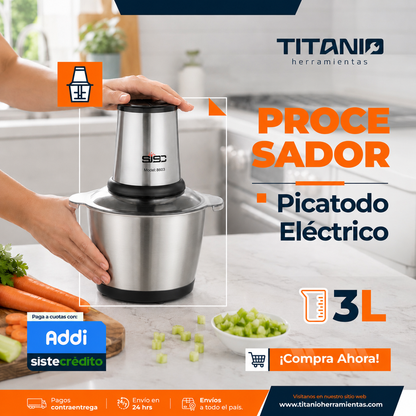 Picador Procesador Eléctrico De Alimentos 3 L