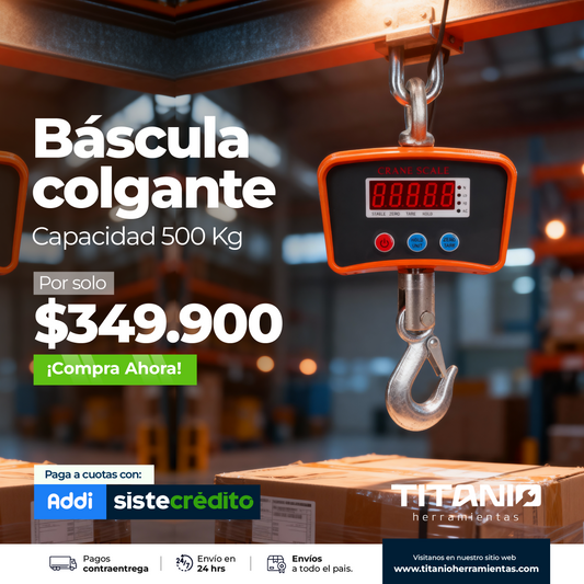 Dinamómetro Báscula de Colgar 500 KG - 1000 KG