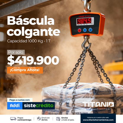 Dinamómetro Báscula de Colgar 500 KG - 1000 KG