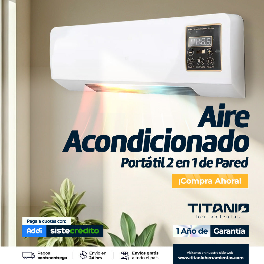 Aire Acondicionado Portátil 2 en 1 de Pared