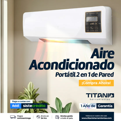 Aire Acondicionado Portátil 2 en 1 de Pared