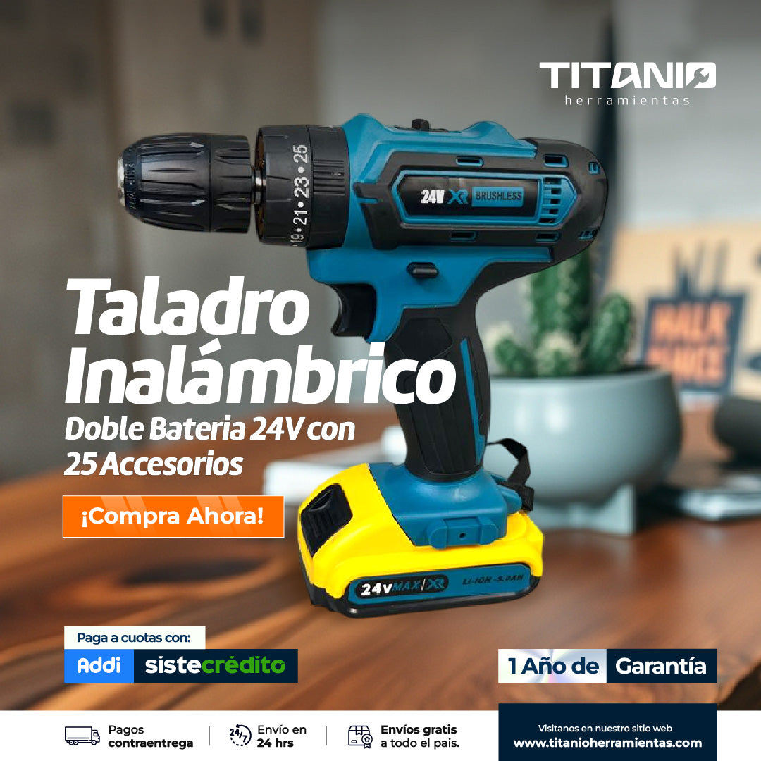 Taladro Inalámbrico Makita Doble Bateria 18v Con 25 Accesorios
