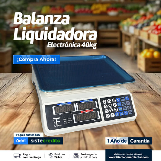 Balanza Liquidadora Electrónica 40kg Digital Gramo En Gramo