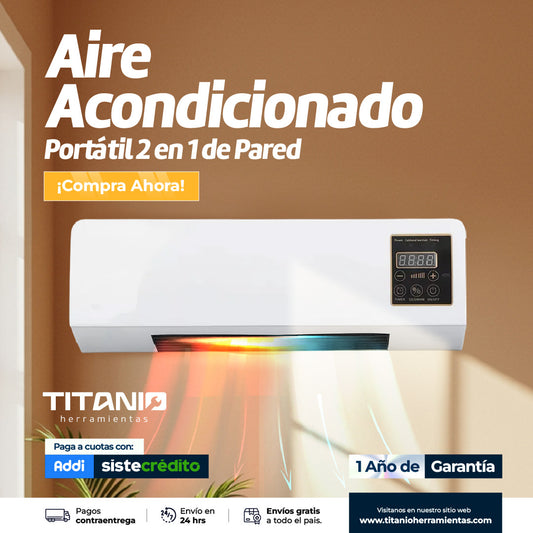 Aire Acondicionado Portátil 2 en 1 de Pared