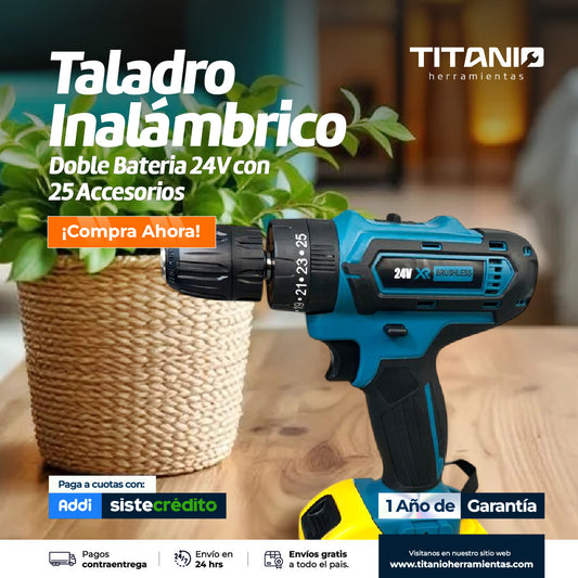 Taladro Inalámbrico Makita Doble Bateria 18v Con 25 Accesorios