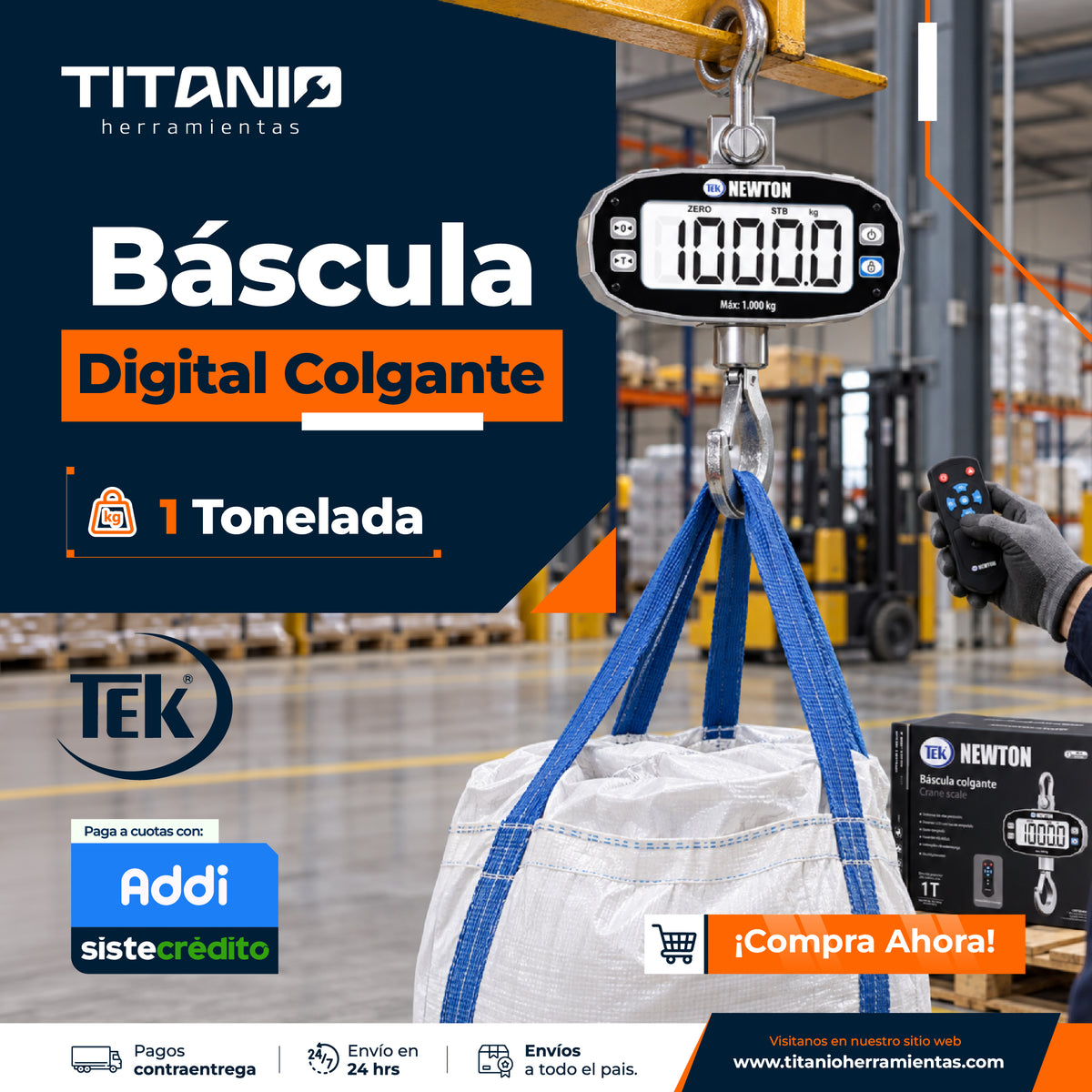 Báscula Digital Colgante TEK 1 Tonelada