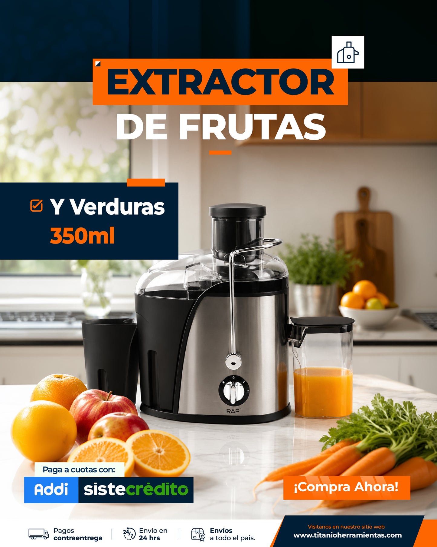 Extractor de jugos con Recolector de pulpa