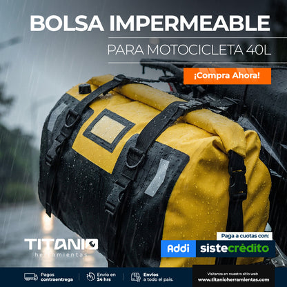 Bolsa de lona impermeable para moto de 40L