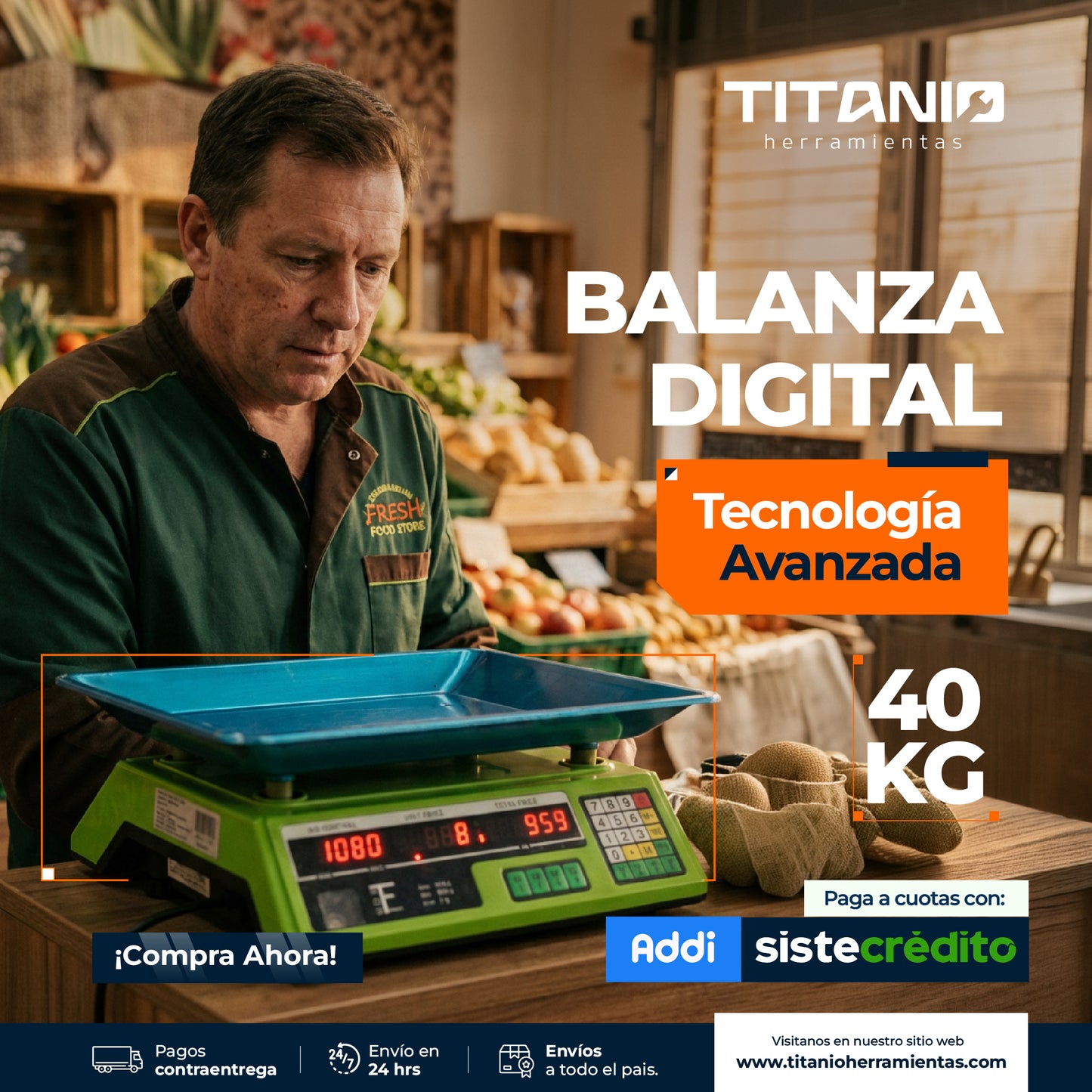 Balanza digital 40 kg electrónica