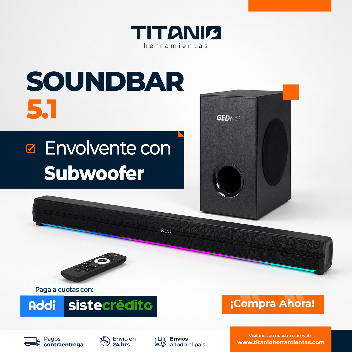 Soundbar 5.1 Envolvente Subwoofer