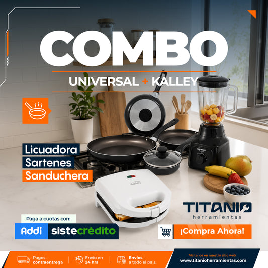 Super Combo Cocina: Licuadora + Sartenes x5 + Sanduchera