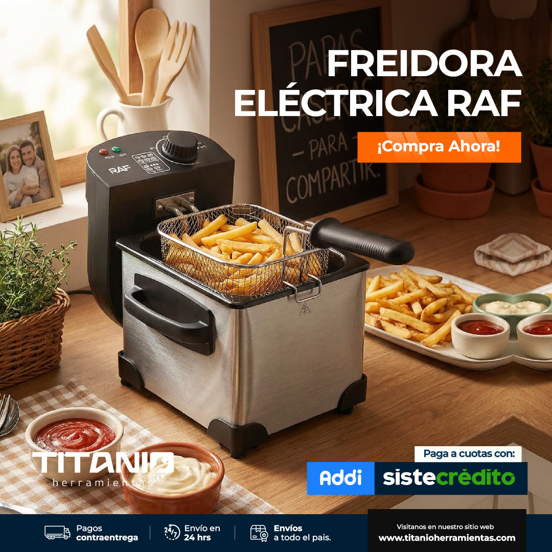 Freidora Eléctrica RAF con control de temperatura