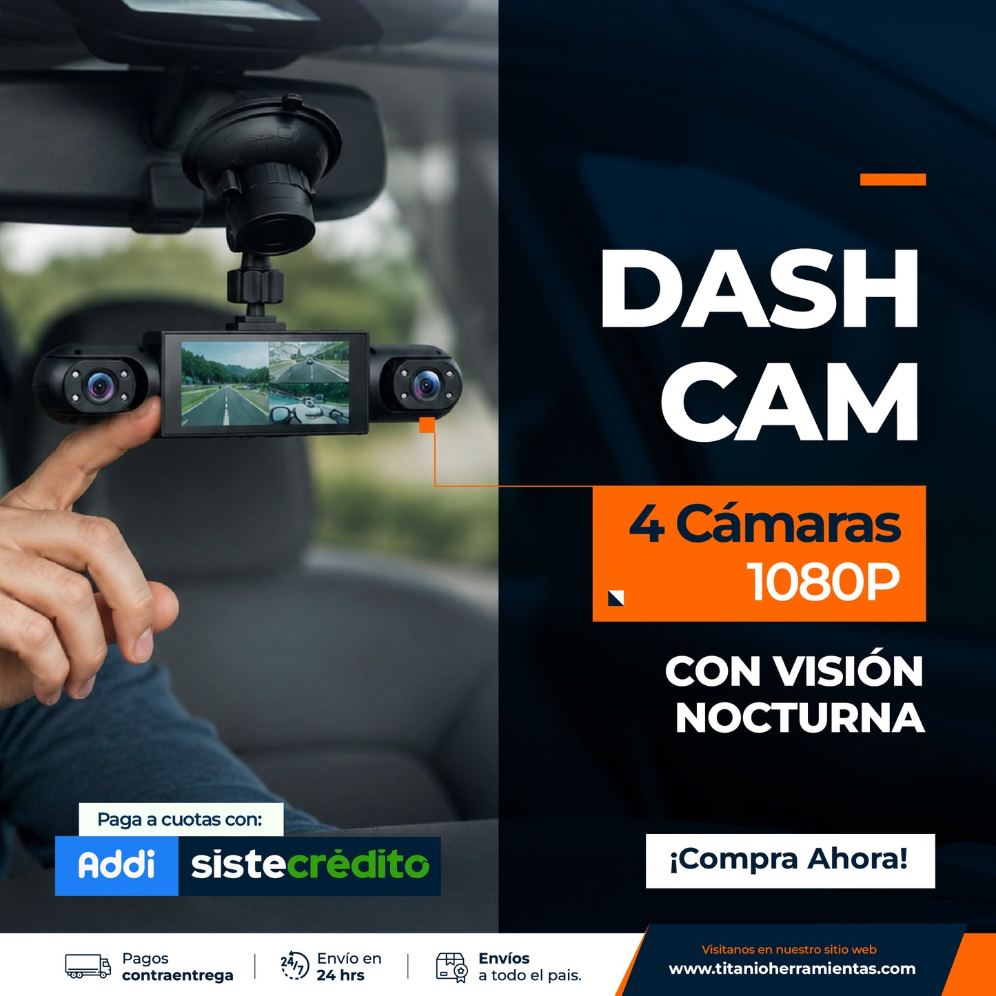 Cámara para auto 360 con Sensor de impacto