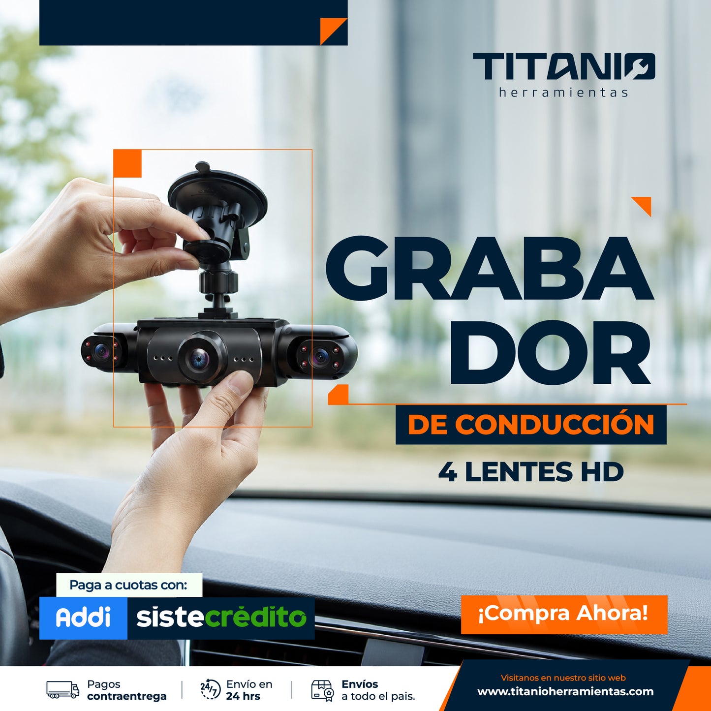 Cámara para auto 360 con Sensor de impacto