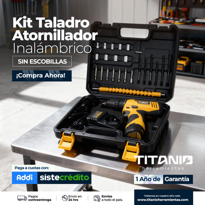 Kit Taladro Atornillador Inalámbrico 12V de 3/8" FURIUS