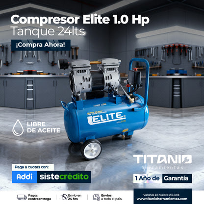 Compresor Elite 1.0 Hp Tanque 24lts (ca1024s)