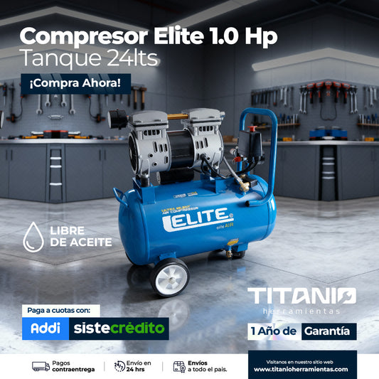 Compresor Elite 1.0 Hp Tanque 24lts (ca1024s)